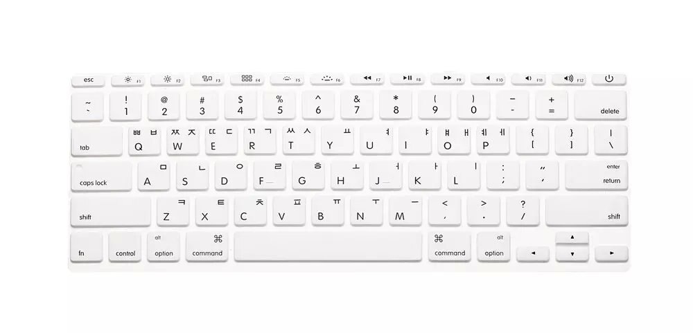 Silicone Skin Korean Keyboard Cover Protector Korea Language Keyboard Cover For Macbook Air 11" 11.6 Inch For Mac A1370 A1465: White