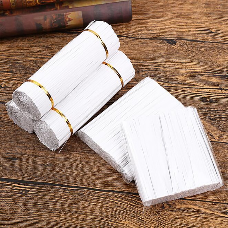 1000pcs/Set Kraft Paper Twist Ties Wire Baking Tie Line Food Flower Packaging Sealing Decoration Grape Cable Garden Tie