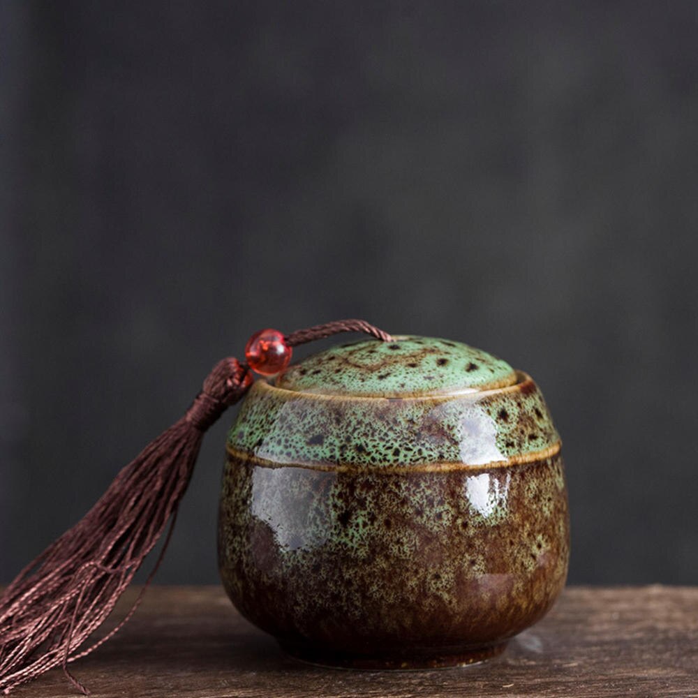 Ceramics Pet Caskets Urns Pet Memorial Urn Bird Ashes Holder Cremation Urn for Ashes Pet Urn: Green