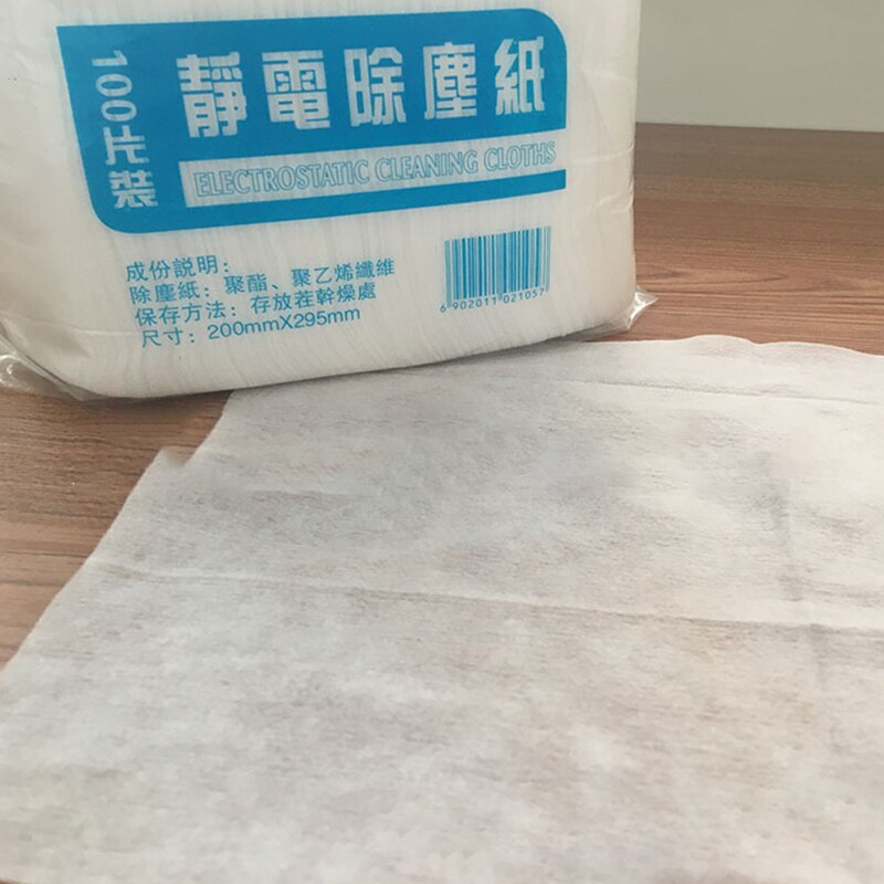 100pcs/Pack Electrostatic Dust Removal Paper Cleaning Cloth Rag Scouring Pad Disposable Mop Replacement Paper Kichen Accessories