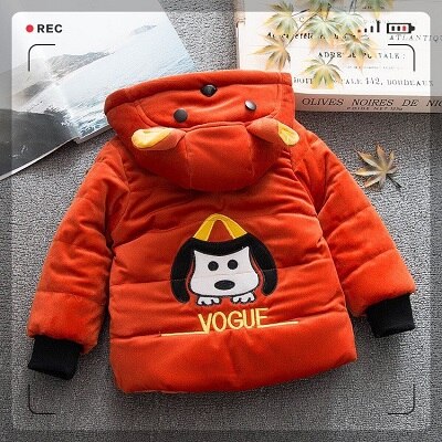 Boy winter coat thick coat: Orange / 3M