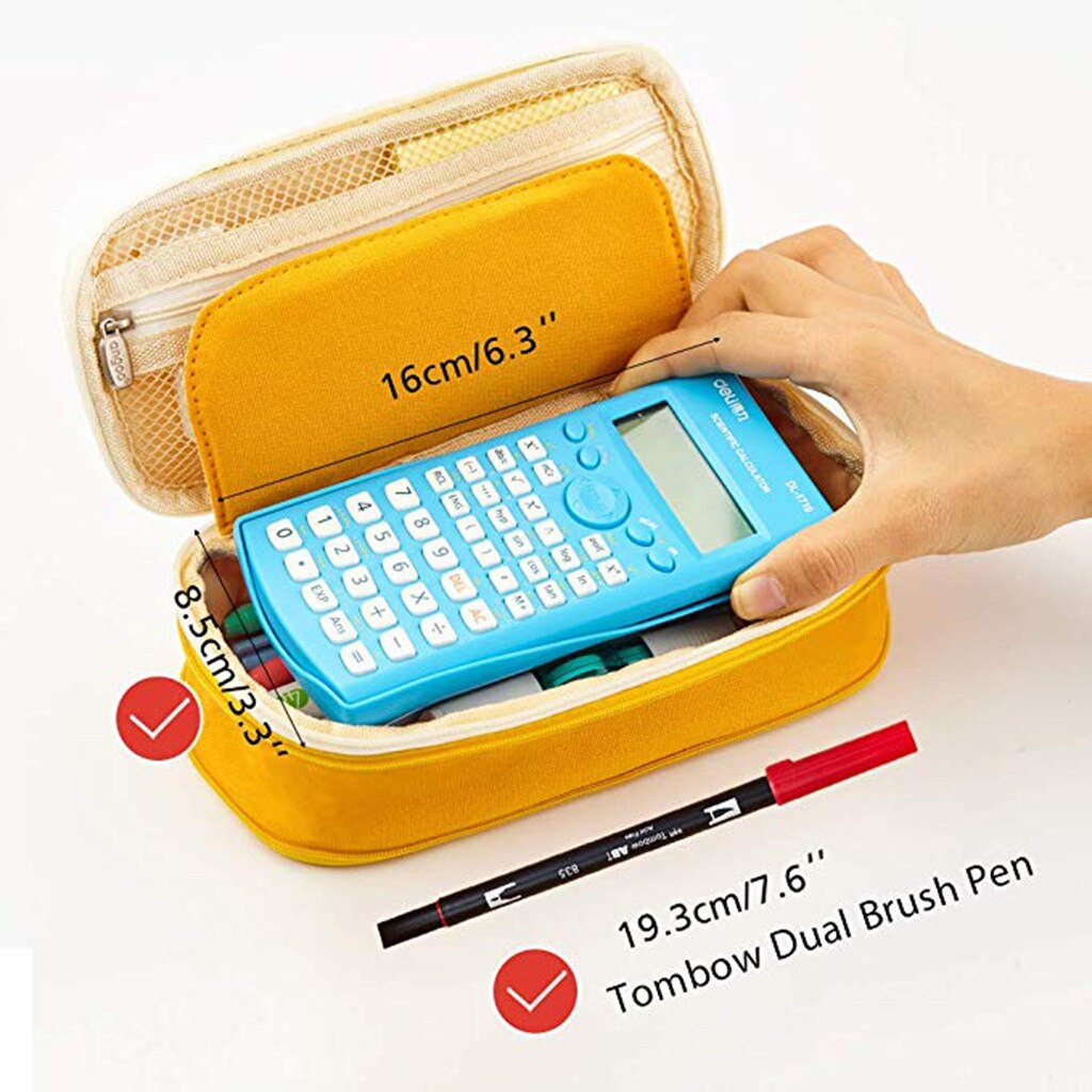 Canvas Large Capacity Pencil Case Pencils Pouch Stationery Pencil Bags Multifunctional Zipper School Portable Simple Storage bag