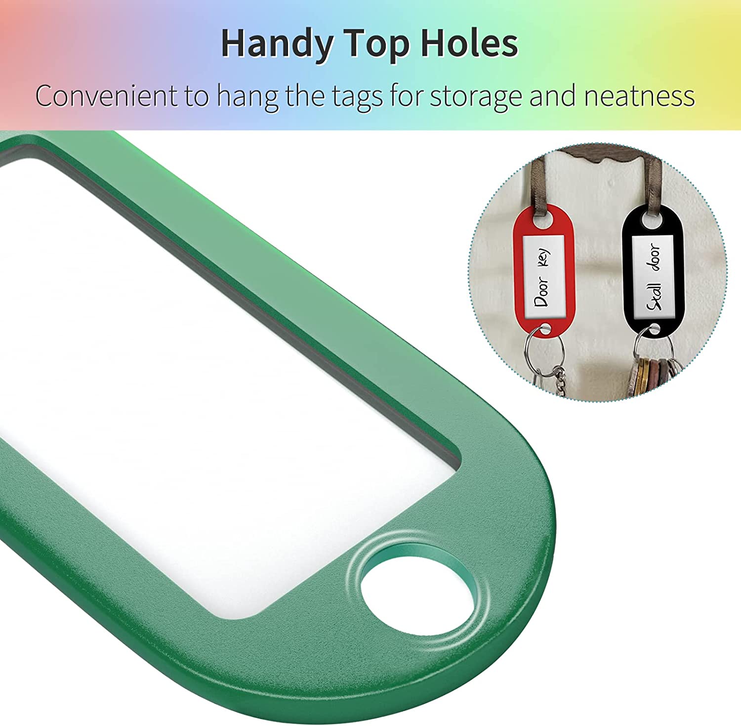 10-50 stks/partij Sterke Plastic Sleutel Tags met Split Ring Label Venster voor DIY Sleutelhanger Kit Genummerde Naam bagage Bagage Tags