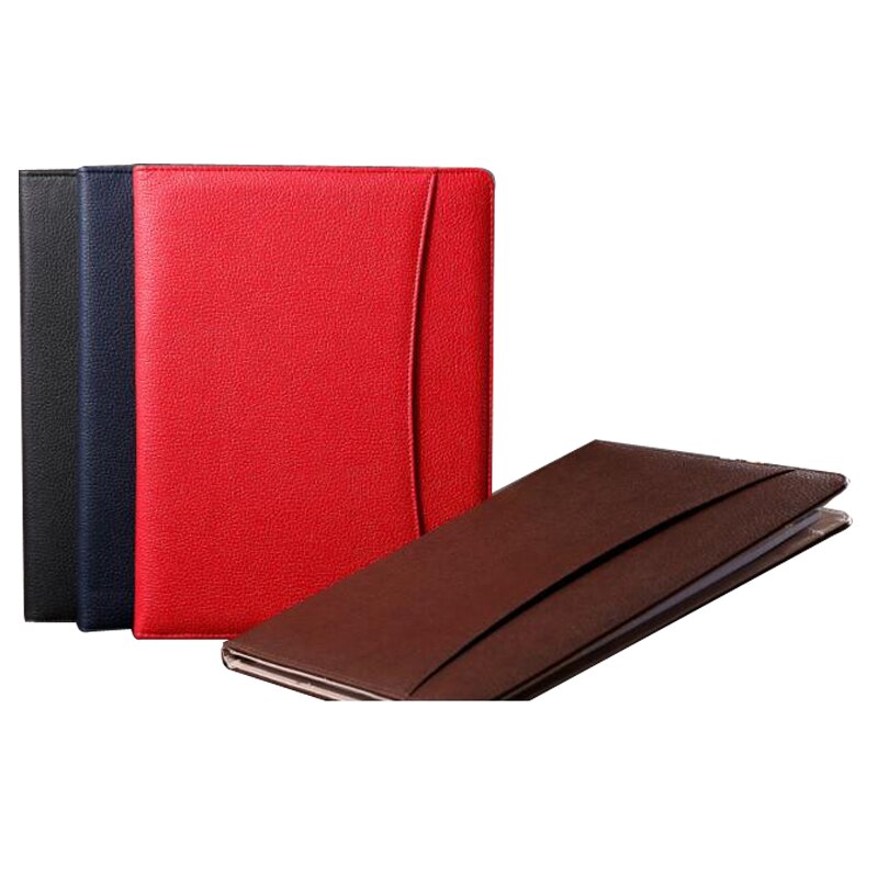 A4 Leather Business Notebook Fitted Note Pad Composition Book Calculator Name Card Pen Clip Ring Binder Notebook Hardcover