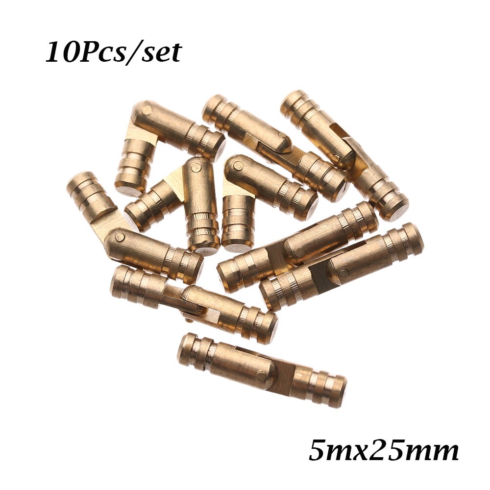 10Pcs/pack Jewelry Box Wine Wooden Case Supplies Hidden Invisible Concealed Barrel Hinge Pure Copper Furniture Hardware: 5mx25mm