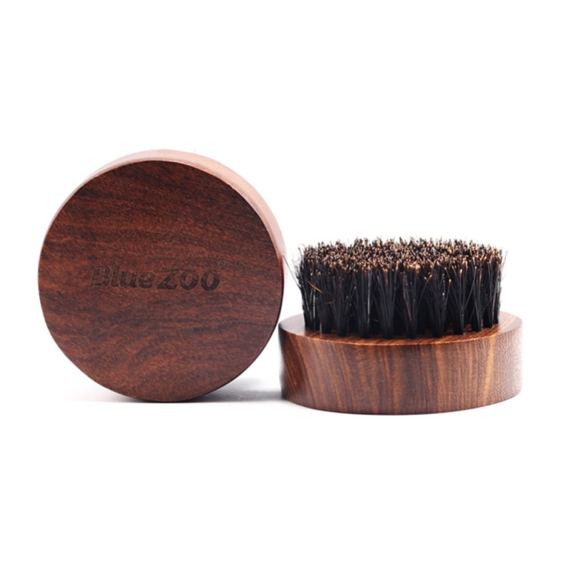 1Pc Mini Baard Borstel Beervarkenshaar Snor Natuurlijke Houten Kam Handgemaakte Grooming Kit Mannen Baarden Snor Zorg