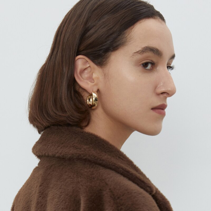 AENSOA minimalistyczne duże koło geometryczne okrągłe duże kolczyki koła dla kobiet dziewczyna kolczyki ślub impreza biżuteria biżuteria punkowa