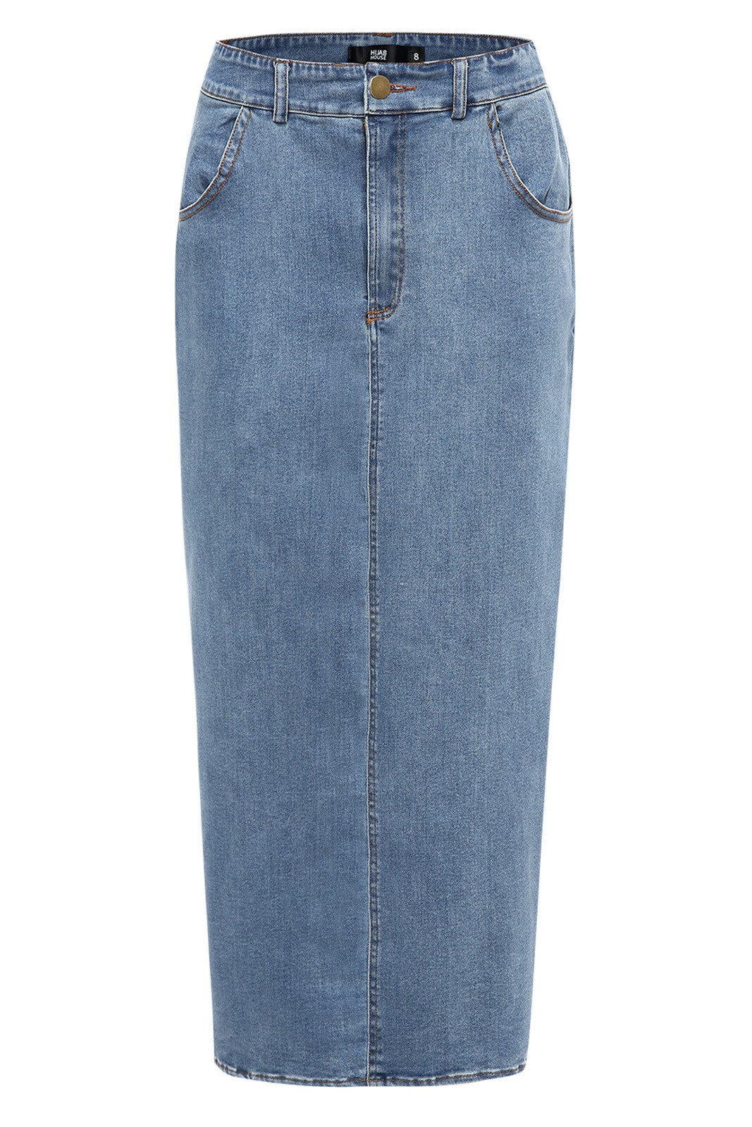 Jeans Felsen Frauen Bleistift Dubai Muslimischen Geschmack Hohe Taille Bodycon Denim Lange Röcke Nahen Osten Türkische Abaya Islamische Kleidung: Blau / L