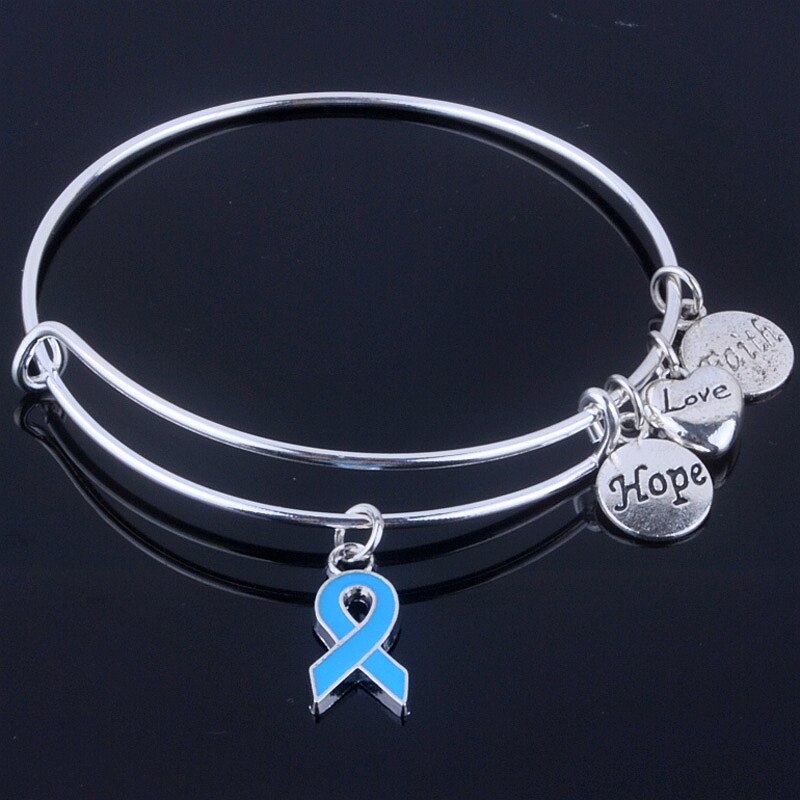 Importa para el cáncer de mama Rosa pulseras con cintas espero Love Faith encantos pulsera brazaletes ajustables para joyería B008