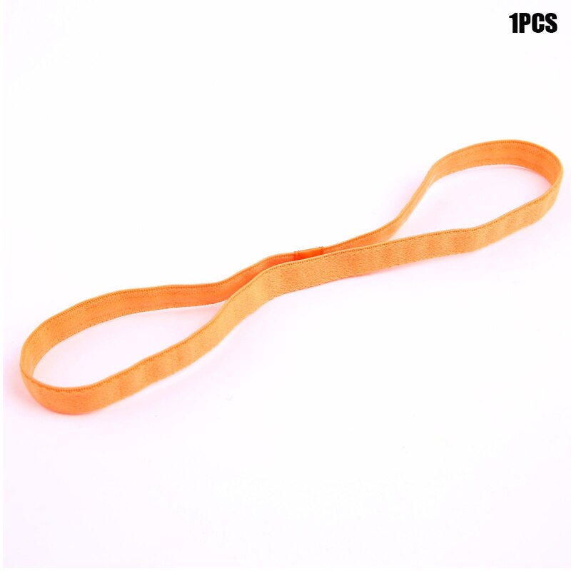 1pcs Head Band Head Wrap Ponytail Holder Elastic Solid Color Hair Rope Band NIN668: fluorescent orange