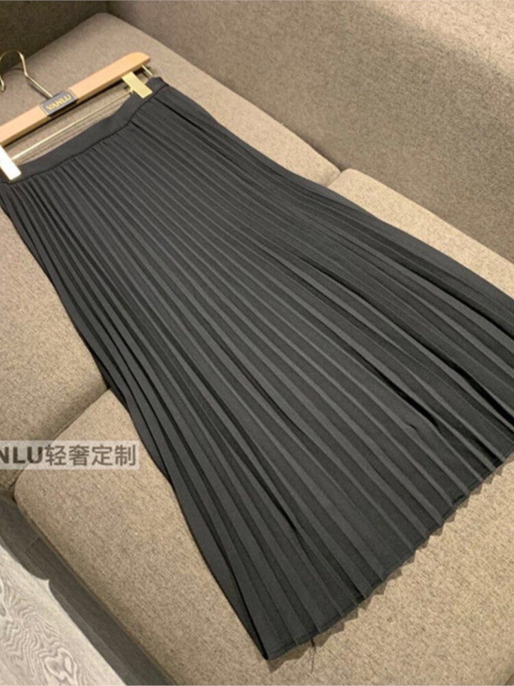 Blazer con cinturón + Falda plisada Midi para mujer, conjunto de 2 piezas, chaqueta de manga larga para oficina, traje