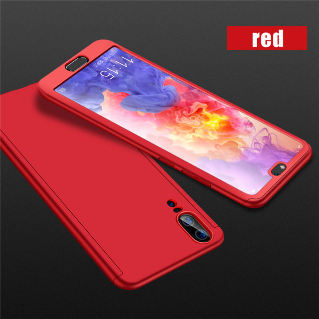 Luxe 360 Volledige Cover Glas telefoon Geval Voor Nokia 3.1 Beschermhoes Voor Nokia 6.1 Met Gehard Glas Back Cover coque: For Nokia 3.1 / Red