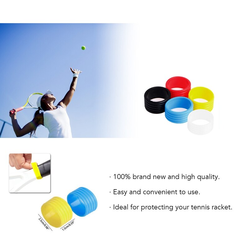 10 Pcs Tennis Racket Handle'S Silicone Ring Tennis Racket Grip Use Various Colors