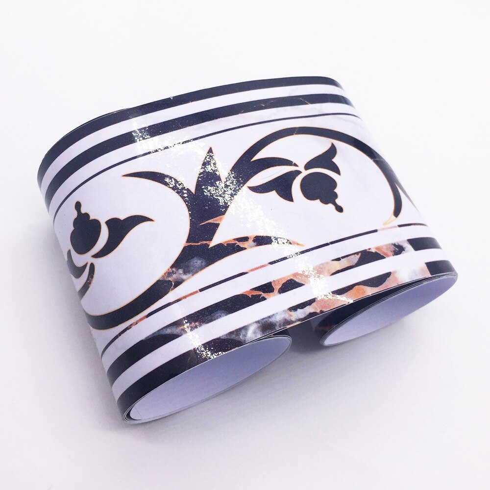 2M Self-Adhesive Side Line Tile Sticker Ancient Greek Pattern Bathroom Kitchen Restaurant Wall Stair Floor Border Wall Sticker H