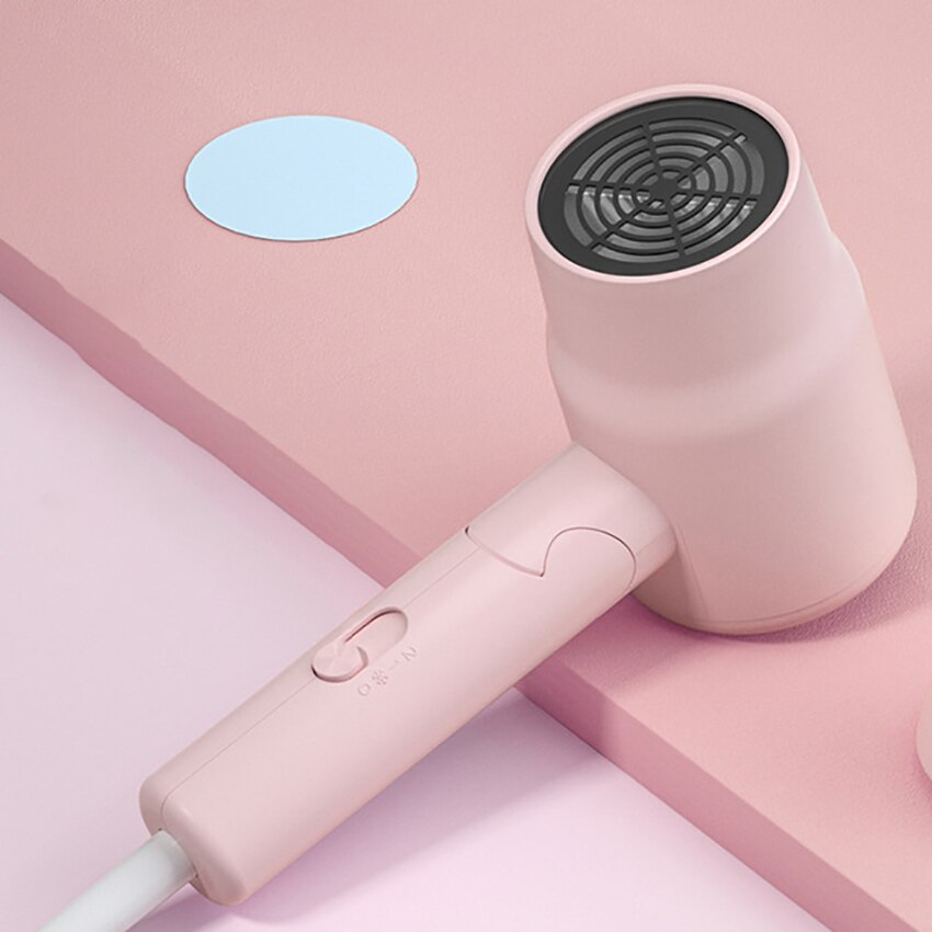 Mini Travel Hair Dryer 800W Compact Folding Handle Blow Dryer with 3 Heat Settings, 2 Speed, Quiet Hair Drying Blow Dryer