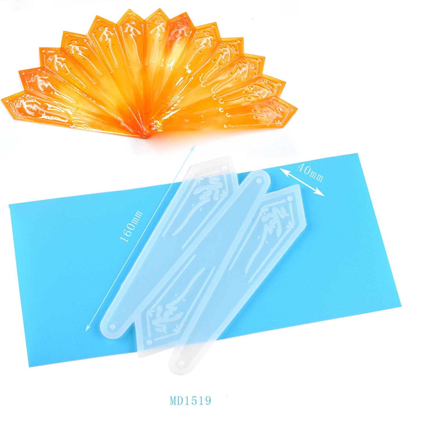 1pc- waaier siliconen mal diy handgemaakte kristallijm epoxy uv-hars mal voor het maken van sieraden: 9