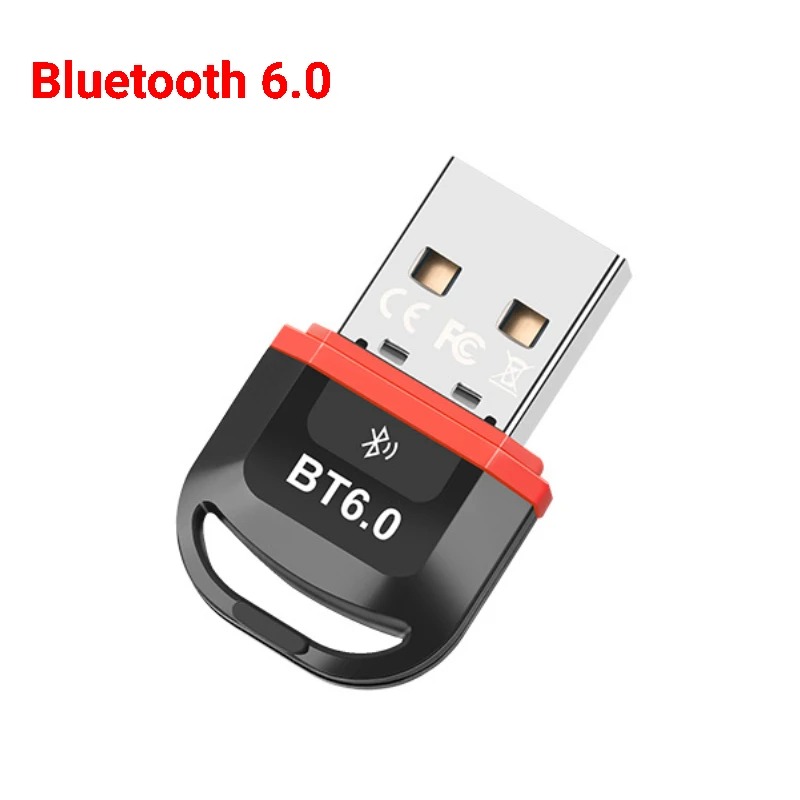 USB Bluetooth Adapter Bluetooth 6.0 Wireless Audio Receiver & Transmitter USB Adapter for PC Windows 11/10/8.1 Keyboard/Mouse: Brown