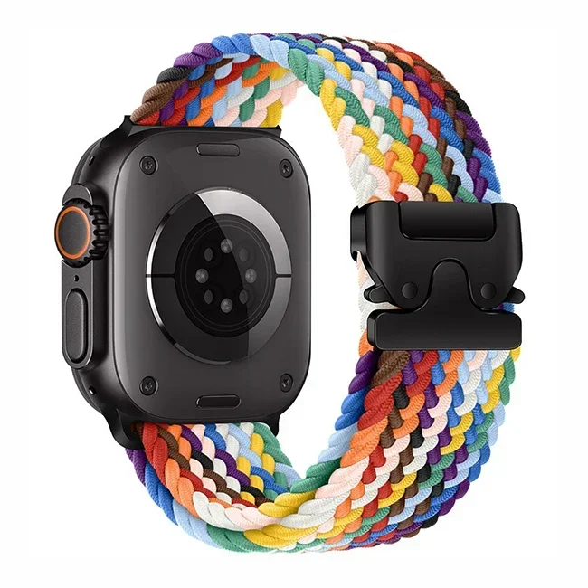 Correa trenzada Solo Loop para Apple watch Band 46mm 44mm 45mm 42mm 40mm 41mm Ultra 2 49mm Correa iwatch Series 10 9 8 7 6 SE 5 4