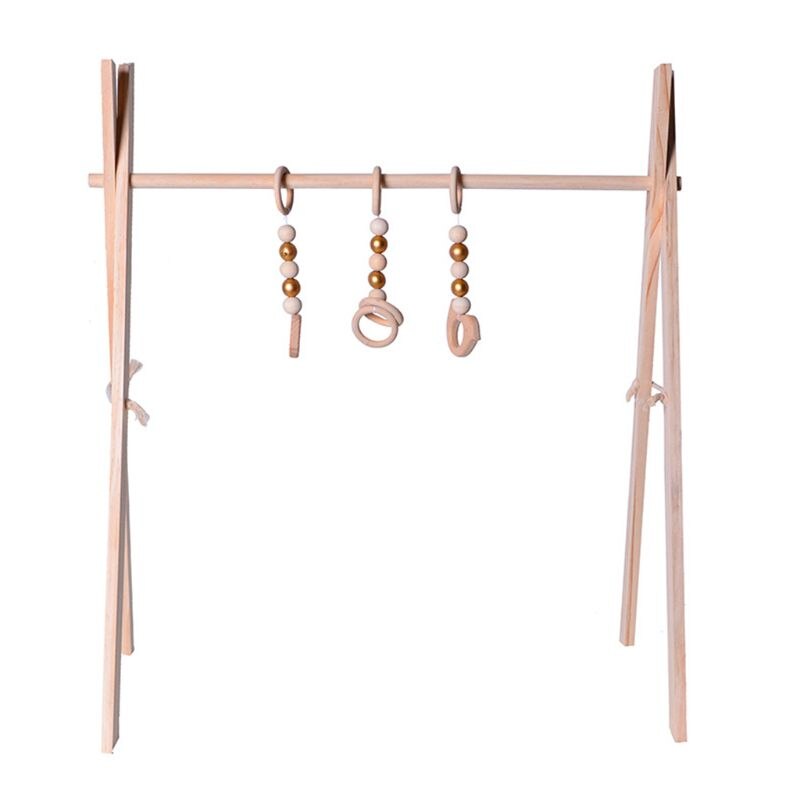 Scandinavische Stijl Houten Baby Fitness Rack Kinderen Kamer Decoratie Speelgoed P31B: Wood color