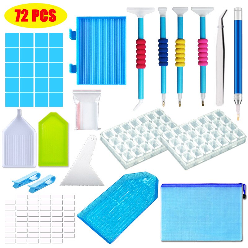 151Pcs Diamond Painting Tool Diamond Painting Accessories Kit Diamond Cross Stitch Tool Set Diamond Embroidery Box for DIY Craft: 72Pcs