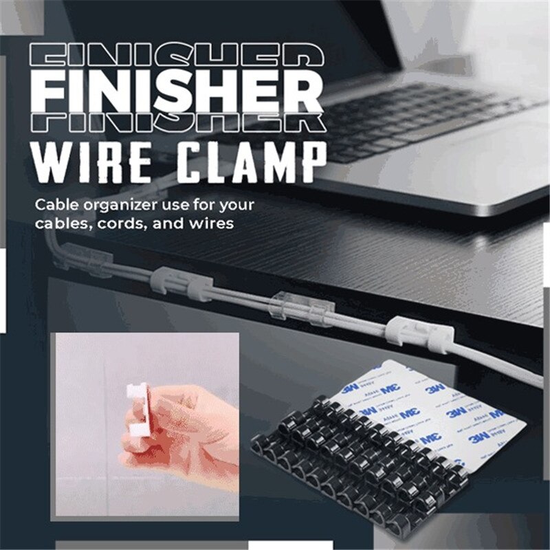 20 stücke Finisher Draht Klemme Hause Ätherisches Draht Selbst-Adhesive Organizer Kabel Clip Verschluss Halter Telefon Linie Schnalle Clips