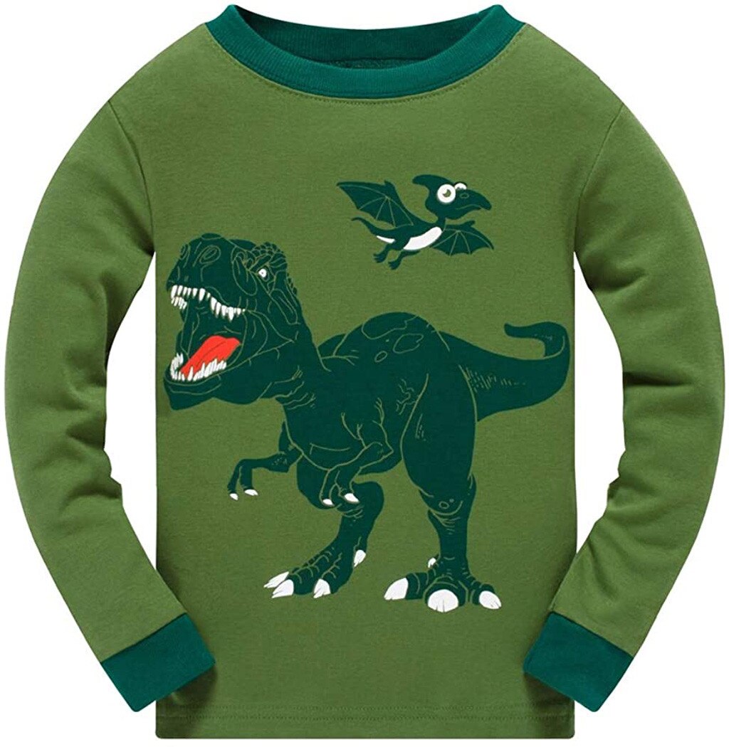 Pyjamas pour enfants pyjamas de noël enfant en bas âge enfants garçons pyjamas coton dinosaure vêtements de nuit t-shirt hauts pantalons ensemble enfants choses