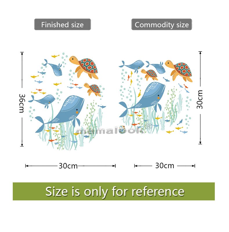 Cartoon fish stickers Home Decoration Underwater Scenery Mural Art Bathroom Kitchen Decor Decals: 05