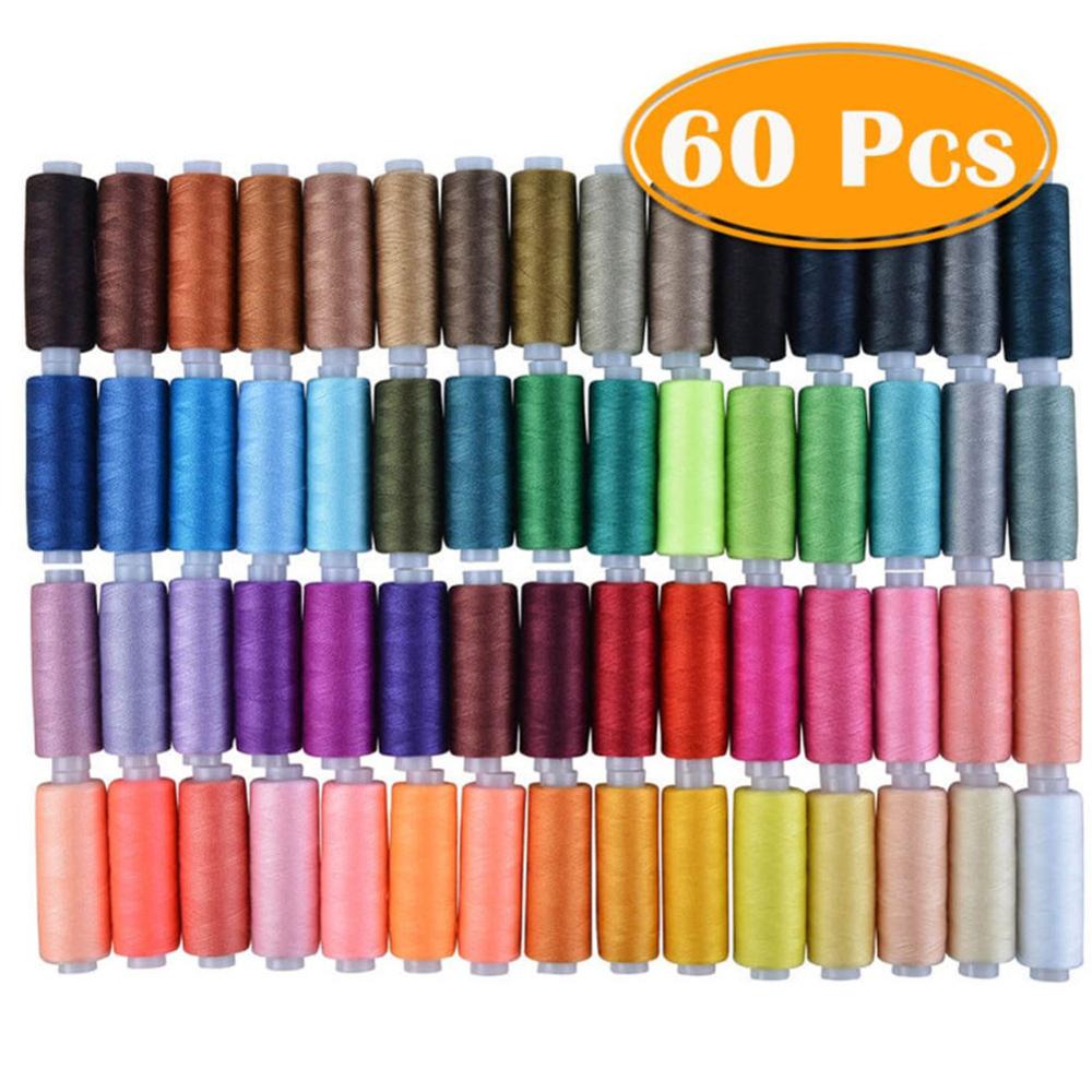 60 Kleuren Effen Praktische Borduurwerk Diy Craft Polyester 250 Yard Naaigaren Multipurpose Handgemaakte Thuis Stiksels