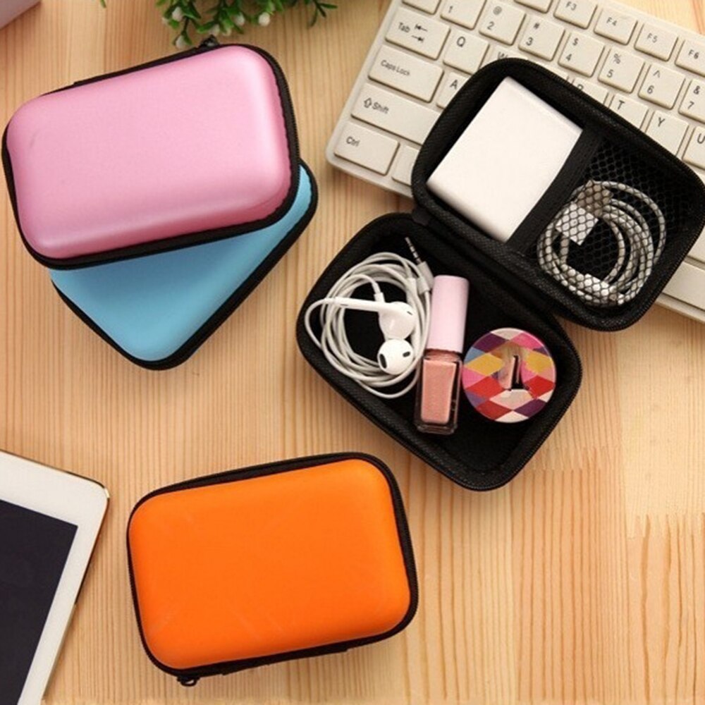 Multi-grid Earphone Case Storage Bag Organizer Polyester Data Cable Travel Storage Bags Power Bank Bag Multifunction