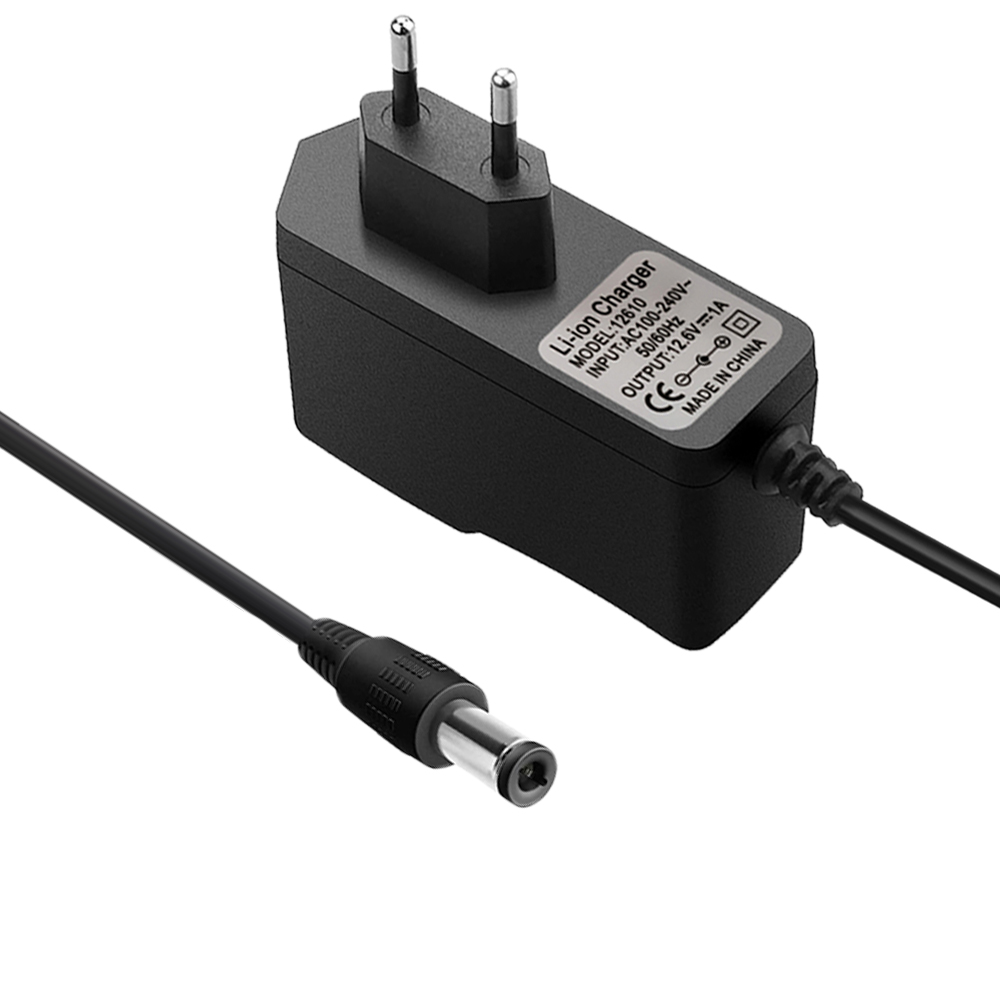 12.6 v 1a lader 18650 litiumbatterilader  dc 12.6v litiumionbatterilader strømforsyning lader 100-240v ac-omformer