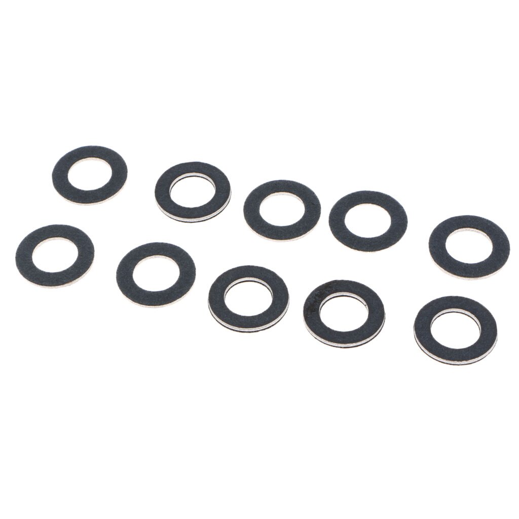 10PCS M12 Aluminum Oil Crush Washers/Drain Plug Gaskets Compatible For Toyota Lexus (Black)