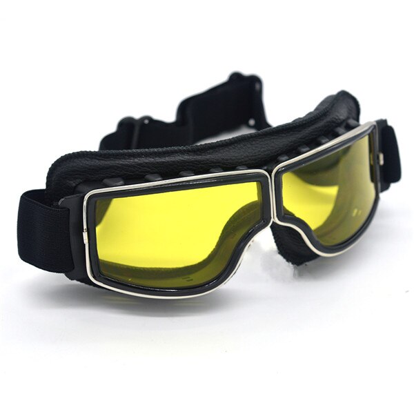 Retro motorcykel beskyttelsesbriller cruiser motorcykel beskyttelsesbriller vintage læder til harley briller: D