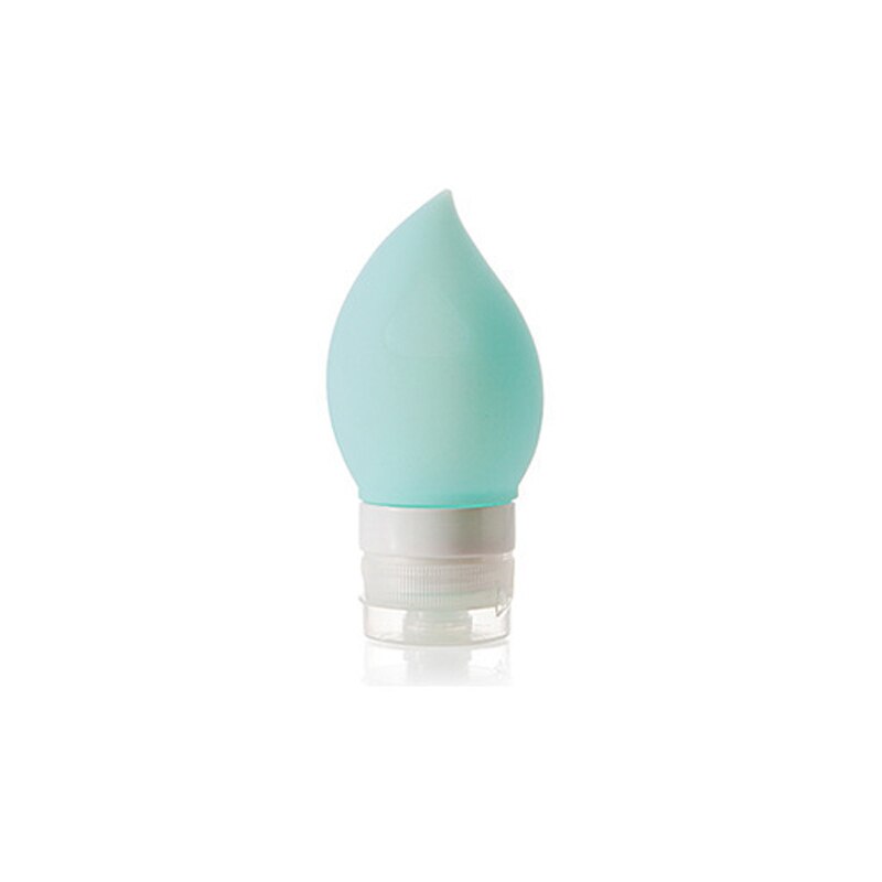 Contenedor de champú en forma de gota de agua, botella de viaje de silicona, champú, Gel de ducha, loción, Sub-embotellado, 75ML: Azul