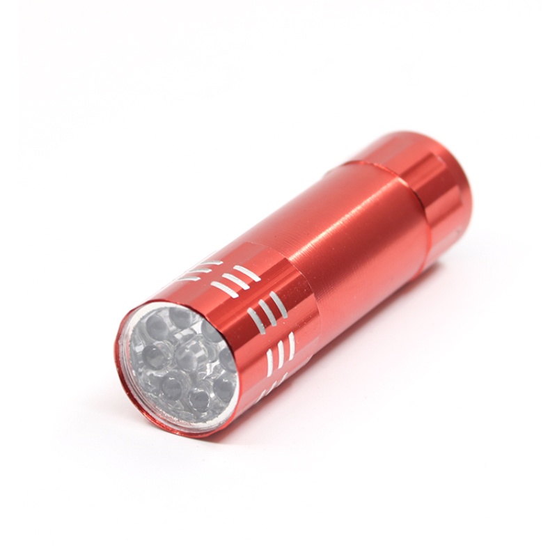 4 farve mini led uv gel lampe lys negletørrer lommelygte lommelygte til neglelak manicure uden batteri reparation negleværktøj lampe: Rød