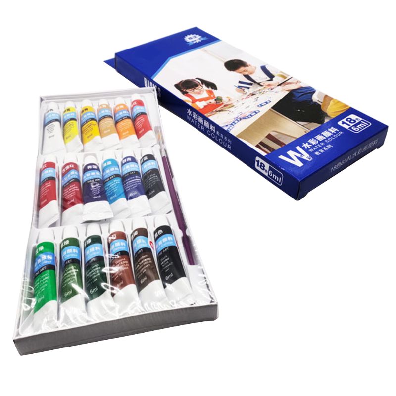 12/18/24 farver 5ml rør akvarel maling sæt kunst maleri tegneværktøjer til barn