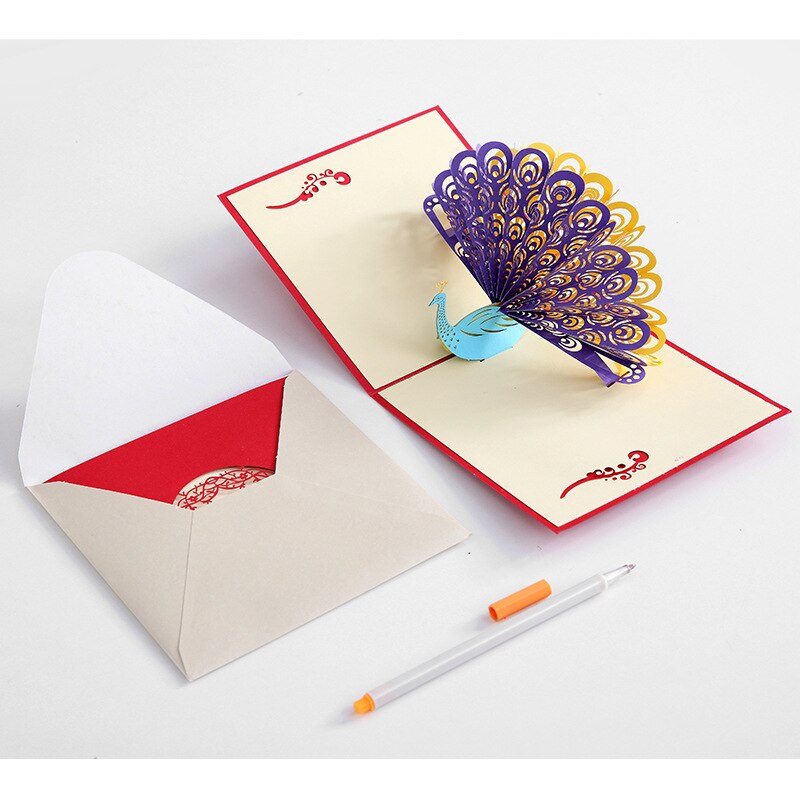 Cartes Pop-Up en 3D, d'anniversaire, fleurs, carte postale, érable, cerisier, cartes d'invitation de mariage, cartes de vœux