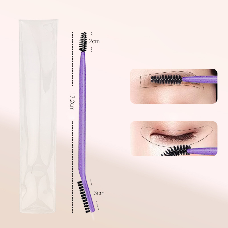 Cepillo de doble punta para cejas, 1 piezas, brochas de maquillaje de belleza, aplicador de pestañas, herramienta de maquillaje: Negro