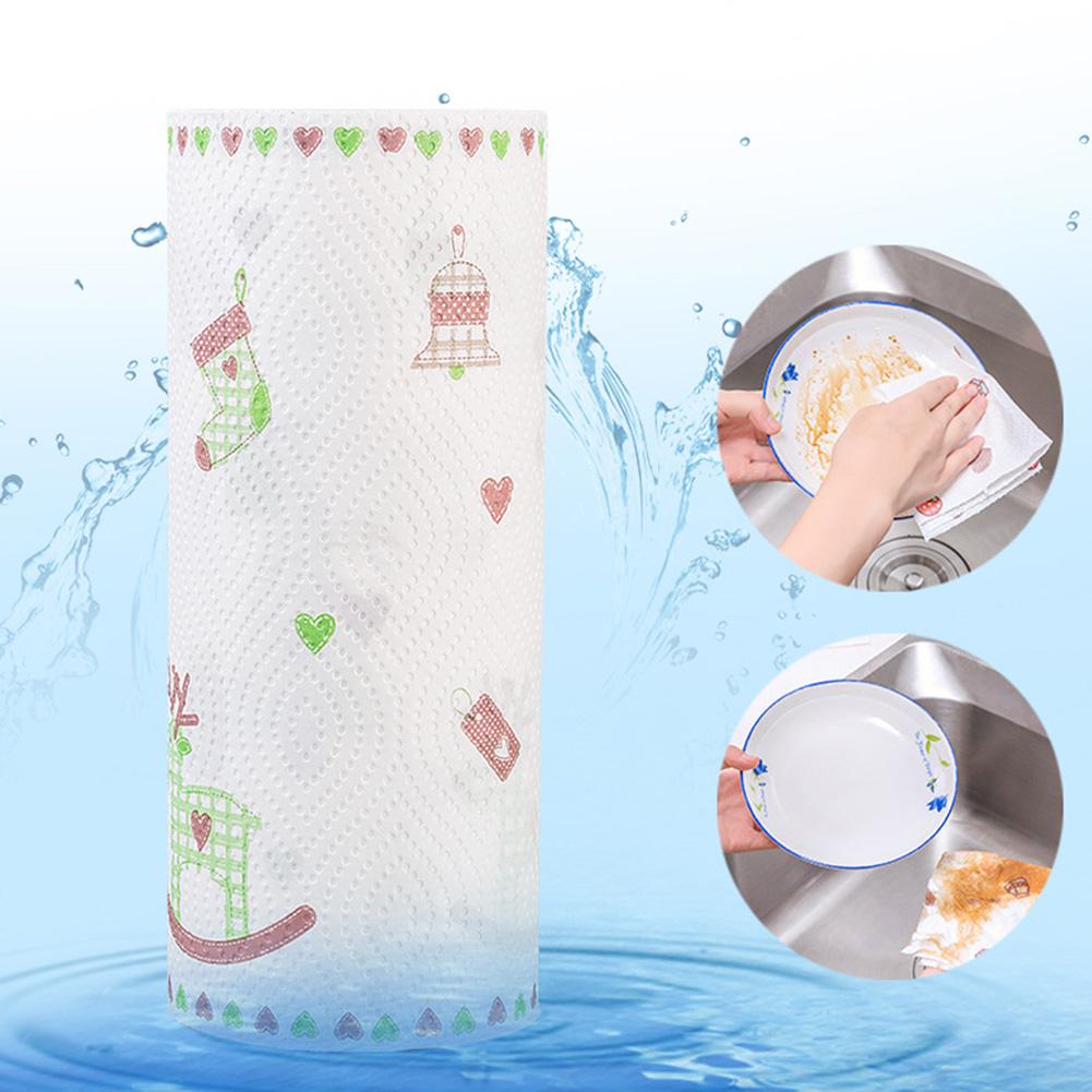 1 Roll Xmas Gedrukt Keuken Olie Adsorberen Papier Tissue Wegwerp Reiniging Handdoek Stofdoek Doek Voor Thuis Cafe Shop Restaurant Etc