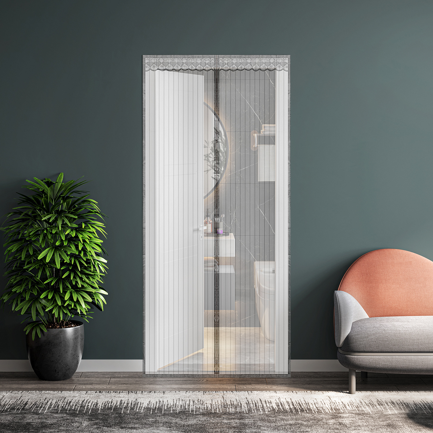 Mosquitera magnética de verano, cortinas de puerta de malla antiinsectos y moscas, pantalla de cierre automático adecuada para puerta corredera del hogar
