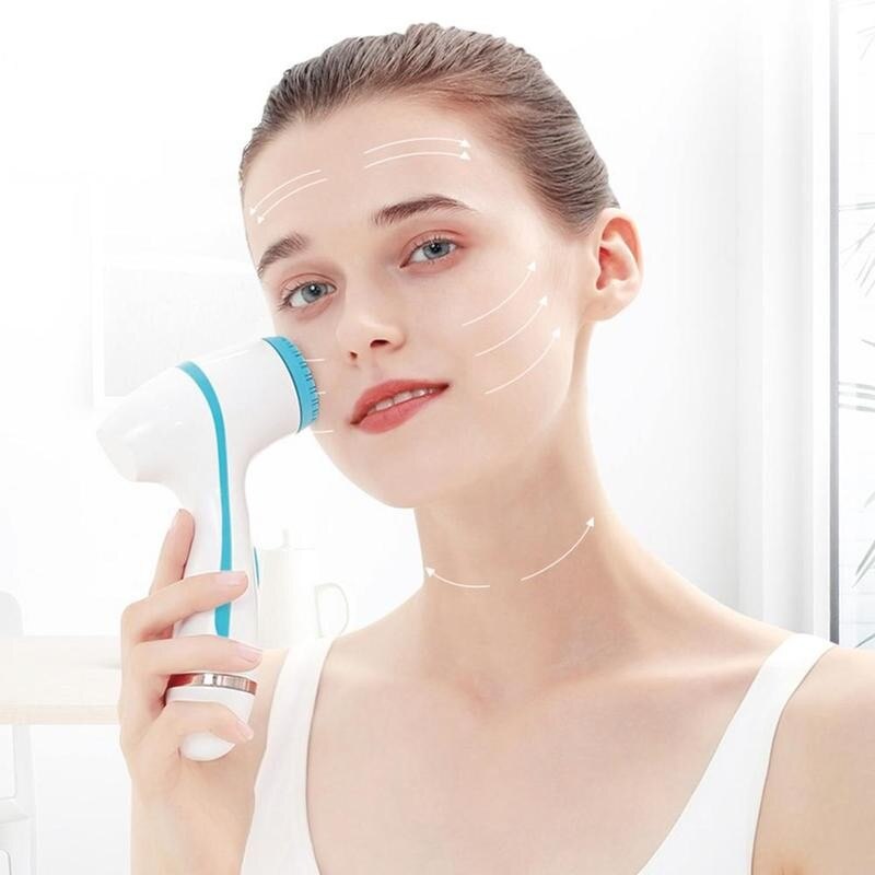 Instrumento de limpieza facial eléctrico Usb con cabezal de repuesto, cepillo de máquina profunda para eliminar puntos negros, dispositivo para la piel, F8Q7