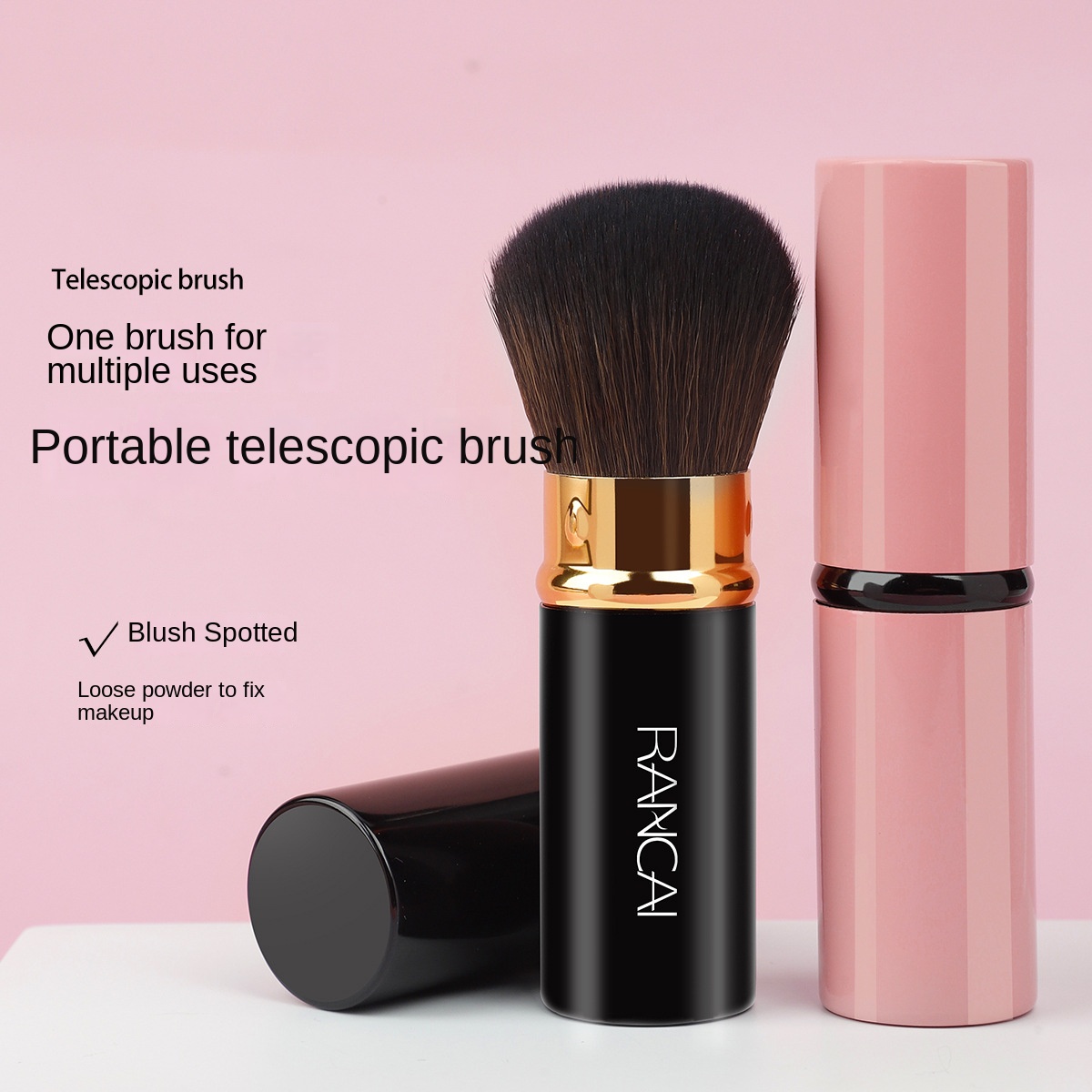 Pro Retractable Soft Makeup Brush Cosmetic Adjustable Face Powder Brush Kabuki Brush