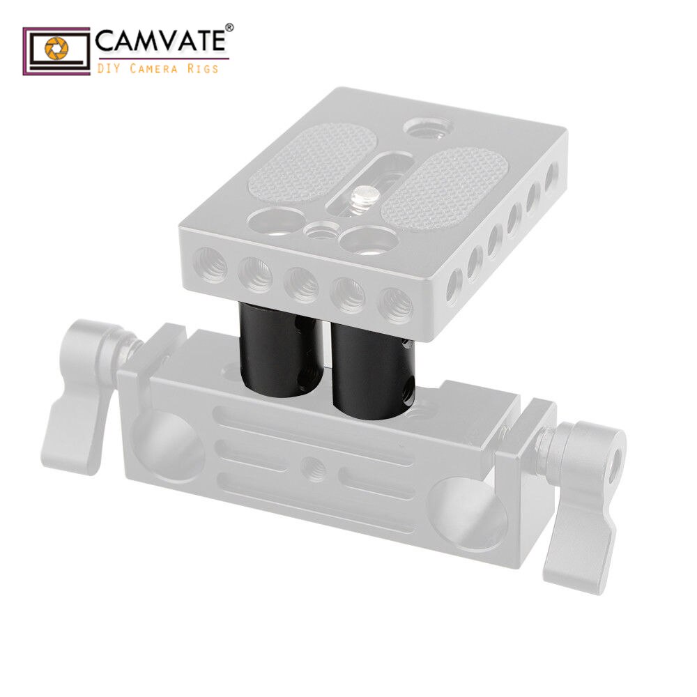 CAMVATE 2Pieces Camera 15mm Aluminum Alloy Micro Rod (20mm Long )With 1/4'' thread For DSLR Camera Shoulder Rig Support System