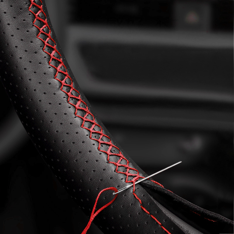 Funda de cuero perforada suave para VW Golf 4 MK4 1998-2004 Passat B5 1996-2005, cubierta de volante cosida a mano DIY, embellecedor de cuero