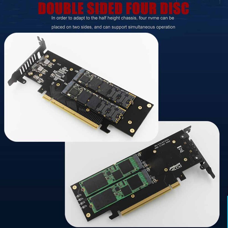 IHyper M.2 X16 À 4X NVME PCIE3.0 GEN3 X16 À 4XNVME RAID Carte PCI-E VROC Carte RAID Hyper M.2X16 M2X16 4X X4 NVMEx4 RAID
