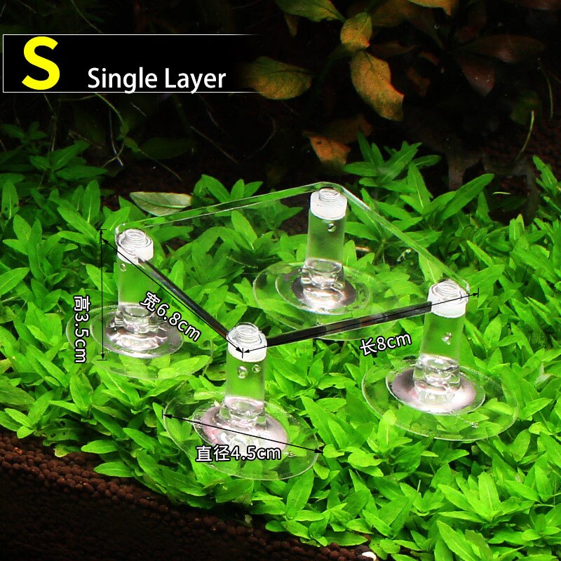Aquarium Submersible Pump Bracket Shock-absorbing Increased Pad Acrylic Bracket Support Fixed Fish Tank Holder Water Pump Base: S Single layer / No Gasket