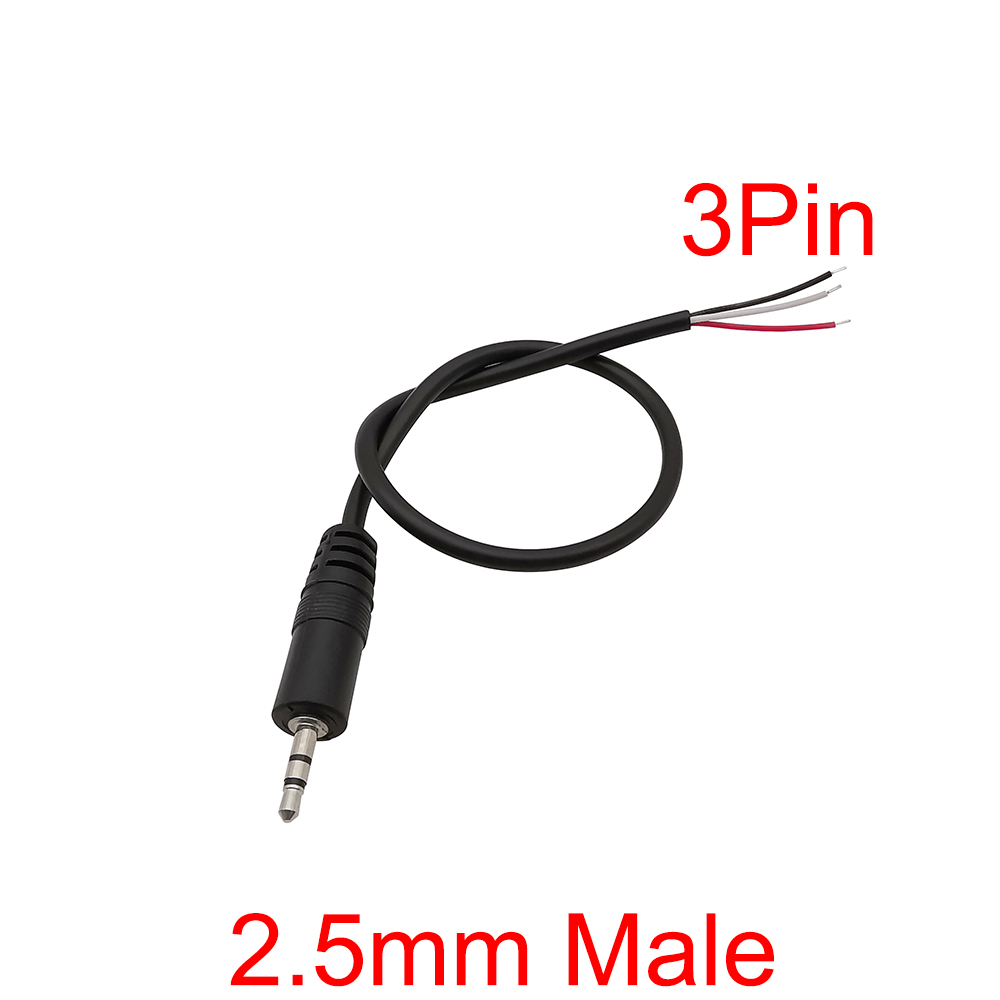 1/5 Uds 2,5mm 3,5mm Mono Cable de Audio estéreo macho hembra conector Jack 2/3/4Pin Cable de extensión DIY auricular micrófono Cable de reparación: Gris oscuro / Bajo 5 Unids