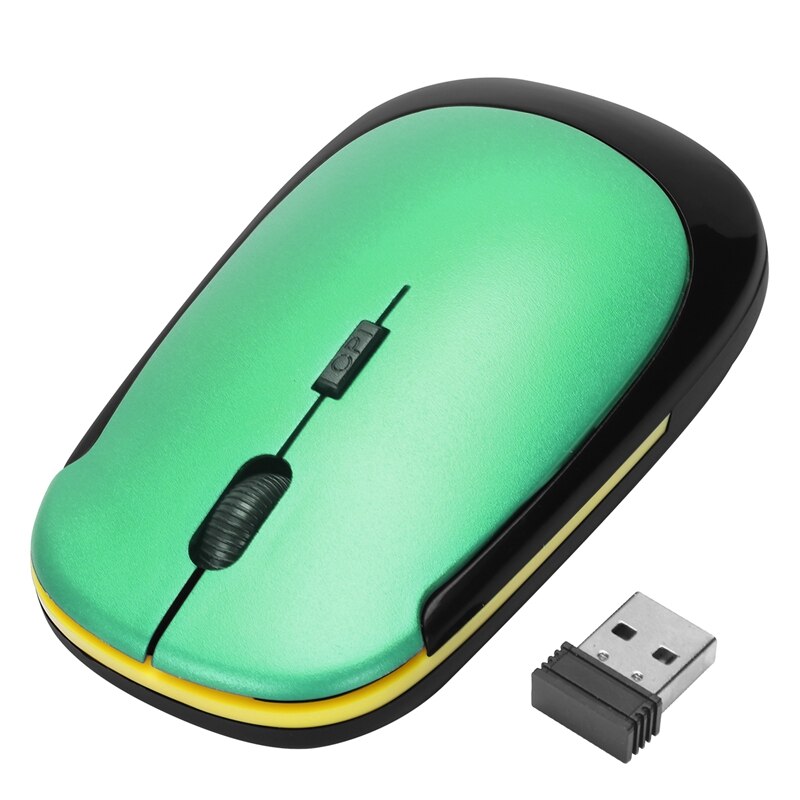 Ultra-Slim Mini USB Wireless Optical Wheel Mouse Mice for All Laptop HP Dell(red)