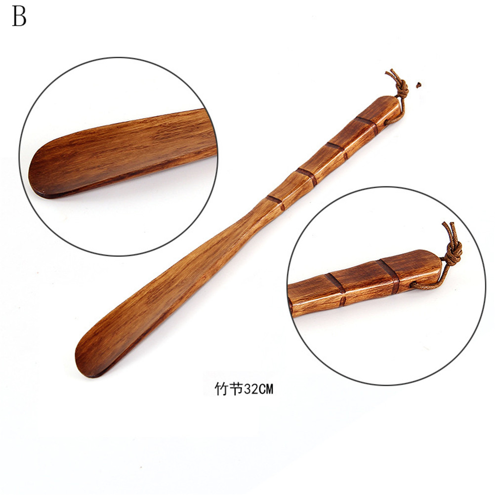 craft Wooden Shoe Horn Wooden Long Handle Shoe Horn Lifter Shoehorn: B
