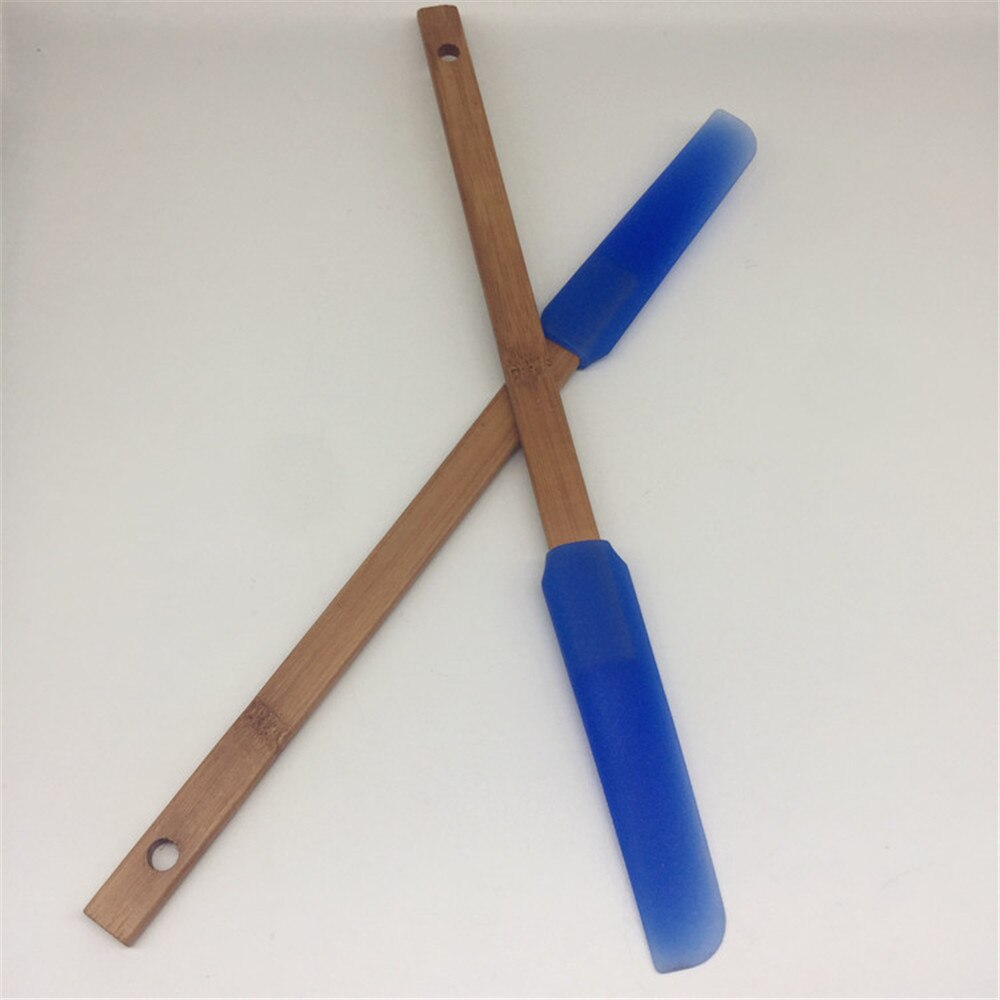 Espátula de silicona para repostería, espátula antiadherente para cocinar mantequilla, raspador de galletas, Espátulas para hornear pasteles con mango de madera largo
