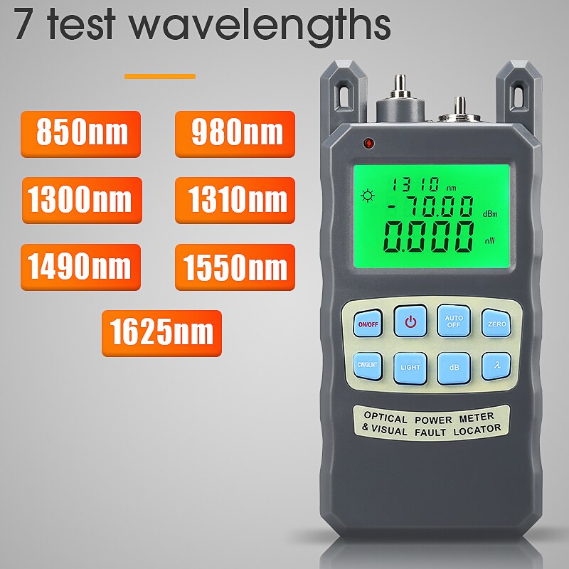All-IN-ONE Optical Power Meter with Visual Fault Locator Optical Fiber Tester 10KM VFL